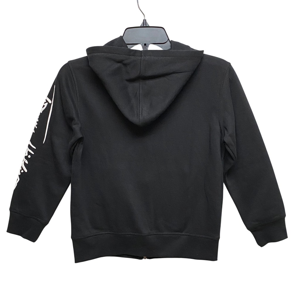 Tommy Hilfiger Black‎ Zip Up Hoodie Boys Girls Signature Logo Sleeve Sm 6-8 NWT - Picture 7 of 9